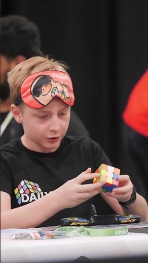 Fastest time to solve a 3x3x3 puzzle cube blindfolded - 12.10 seconds by Charlie Eggins 🇦🇺
