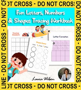 Fun Letters, Numbers & Shapes Tracing Workbook | Pre-K to K Printable