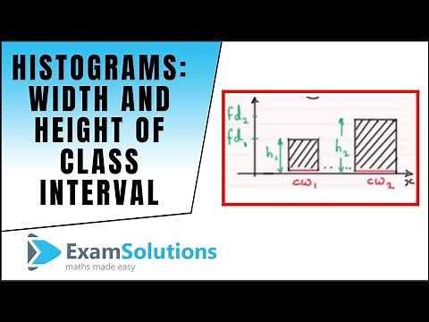Histograms - How to find the width and height of a class interval : ExamSolutions Maths