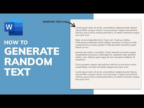How to Generate Random Text in Microsoft Word