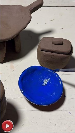 HANDMADE MINI CLAY POST AND DISHES | CREATIVE CLAY ART FOR BEGINNERS #short