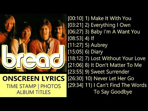 Bread Greatest Hits With Lyrics