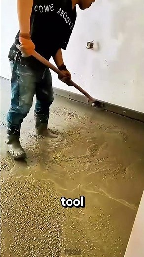 Perfect Concrete Leveling Using Long Handle Screed Fast Floor Finishing Tool for Smooth Concrete