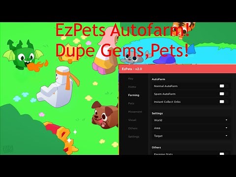 EzPets | OP Pet Simulator X Autofarm Script | Fast Hatch | Visual Gem/Pet Dupe