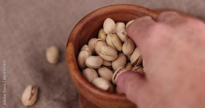 dry salted pistachios close-up, pistachio nuts that are used for cooking