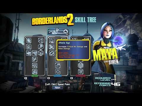 Borderlands 2 - Maya Skill Tree Analysis