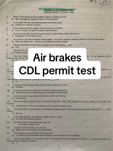 Air Brakes CDL Test Guide