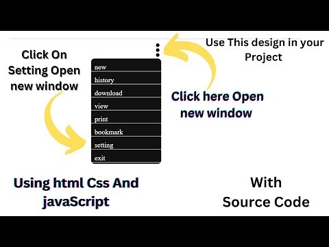 Create a Three Dot Menu Icon with window HTML and CSS JavaScript || No talk just Coding #html