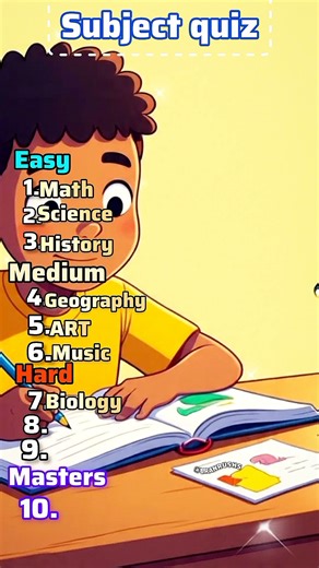school subjects quiz 🤩 #testyourknowledge