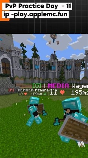 Minecraft PvP Practice Apple mc Server Day - 11 #shorts #pvp