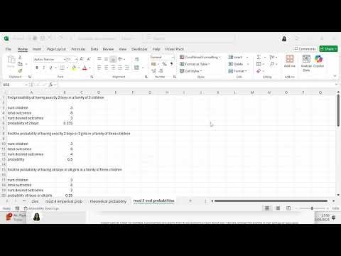 Use Excel to evaluate probabilities