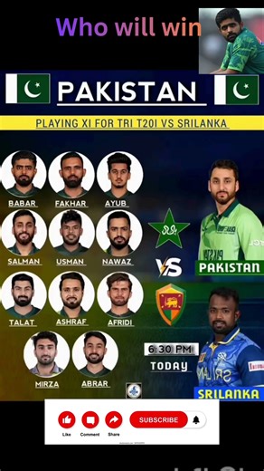 Pakistan vs Sri Lanka lineup Prediction Tri series. #babarazam #pakvssa #cricket #cricketshorts