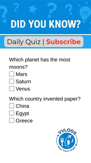 Quiz 6 | Daily 2-Question Quiz | Answer in 16 Seconds?