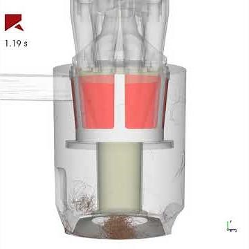 Vacuum cleaner - Rocky DEM and ANSYS Fluent coupled simulation using flexible fibers