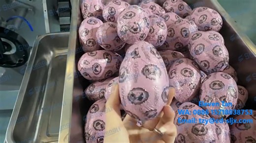 Customized chocolate egg foil wrapping machine for our client, big chocolate egg with a 70mm diameter! #chocolate #chocolatepackingmachine #chocolatebar #packagingmachine #confectionery #chocolatepackaging #packingmachine #package #chocolatepackaging #sweet #candy #foil #foilwrap #automaticpackingmachine #chocolateball #nutchocolate #chocolatefactory #foldwrapping #shengli #doubletwist #singletwist #enveloppackage #chocolateegg #chocolateball #packagesolution | Zhouya Tan