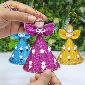 4.9K views · 256 reactions | Elevate your Christmas decor with delightful DIY Christmas angels crafted from foam. Learn how to make paper angels for Christmas decor, adding a touch of celestial charm to your holiday ambiance. These manualidades navideñas are a joy to create, infusing your space with the magic of the season. Craft your own unique angels and let their presence bring warmth and festivity to your festive settings. ✨ | Colors Paper | Facebook