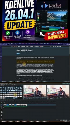 Kdenlive 26.04.1 Update #shorts #kdenlive