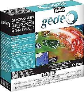 Pebeo Gedeo Glazing Resin - Transparent Glazing Liquid - Enamel Effect - 150 ML Resin Kit