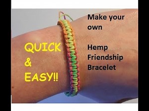 Super Easy Simple Hemp Macrame Friendship Bracelet