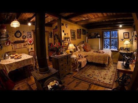 Winter Night Bliss: Crackling Fireplace & Howling Wind for Instant Sleep & Calm