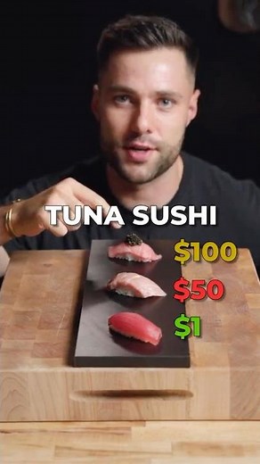 $1 vs $50 vs $100 Tuna Sushi