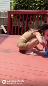 47 reactions | Can I stencil my wood deck? YES!!!! Highly stylized...