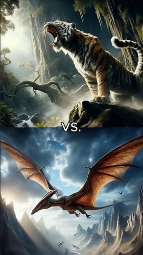 Saber-Tooth vs Pterodactyl 🔥 Who wins this? #pterodactyl #sabertoothtiger