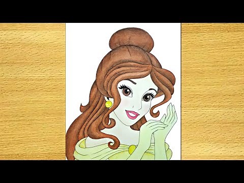 How to draw Disney Princess - Belle Step by step || Easy Drawing Tutorial