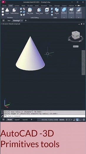 AutoCAD 3D Primitives Tools Explained in 60 Seconds!