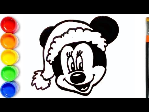 How To Draw Mickey Mouse Face for Beginners | Christmas Mickey Mouse