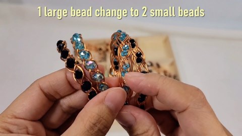 Basic 3-wire braid bracelet and how to create different combinations with stones and crystals 1023