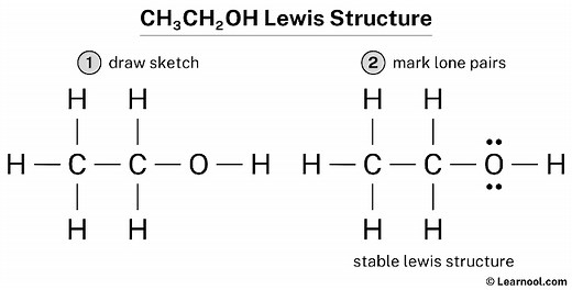 Ethanol Lewis structure - Learnool