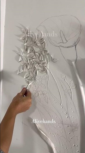 Create Elegant Leaf and Flower Wall Designs with Plaster🤩