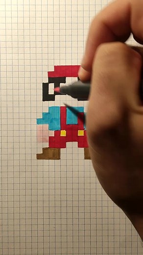 Super Mario Pixel Art Drawing Tutorial