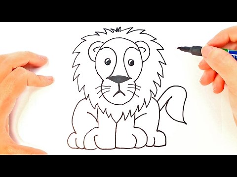 How to draw a Lion for Kids | Lion Easy Draw Tutorial