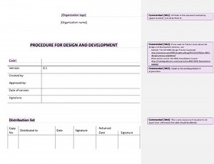 Procedure for Design and Development [ISO 9001 templates]