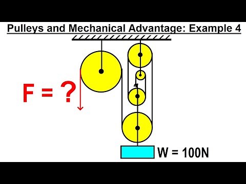 Physics Ch. 5.5 Pulley's and Mechanical Advantage (4 of 10) Example 4