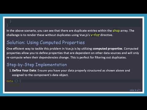 How to Hide Duplicates from Inner Array in Vue.js