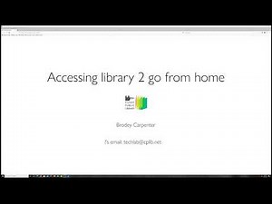 Accessing Library2Go from Home (Tutorial)