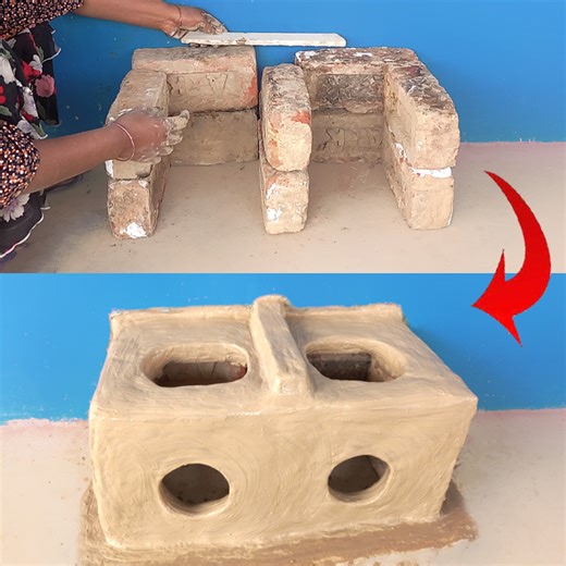 2 in 1 Fire Wood Stove and Oven DIY Bricks and Soil Stove | Rana Craft