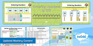 PlanIt Maths Year 2 Number and Place Value Lesson Pack 11: Ordering Numbers to 100