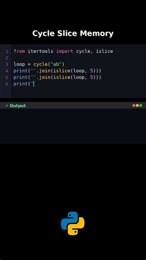 Cycle Slice Memory #pythonwhereleftidea
