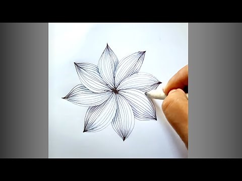 3D flower drawing easy