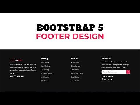 Professional Bootstrap 5 Footer Design | How to create Responsive Footer