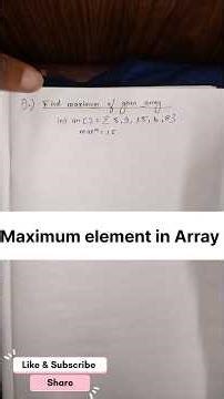 Maximum Element in Array || Data Structure And Algorithms in Java || #arrays #pseudocode #arraylist