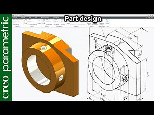 Creo part modeling tutorial Machine part-15 in Creo Parametric