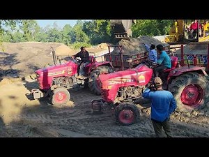 Fully Backhoe-Loaded Mahindra B275 DI Tractor Sank into the Sand While Moving Forward