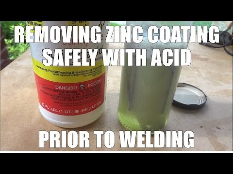 Removing zinc coating with acid from a plated metal for welding