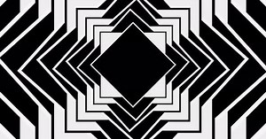 Black and White Rotating Squares and Rhombs Loop Animation