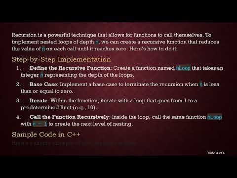 How to Implement Nested Loops with a Depth of n in C+ +